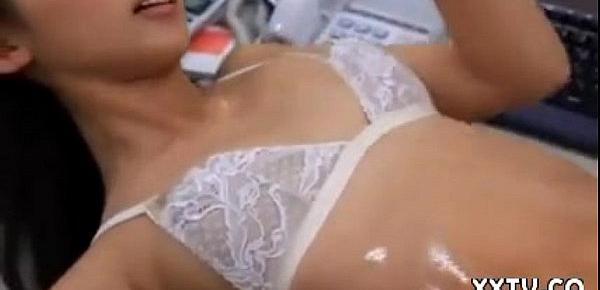  Softcore asian secretary lingerie stocking tease